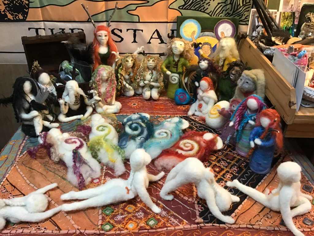 Felted goddess and yoga figures